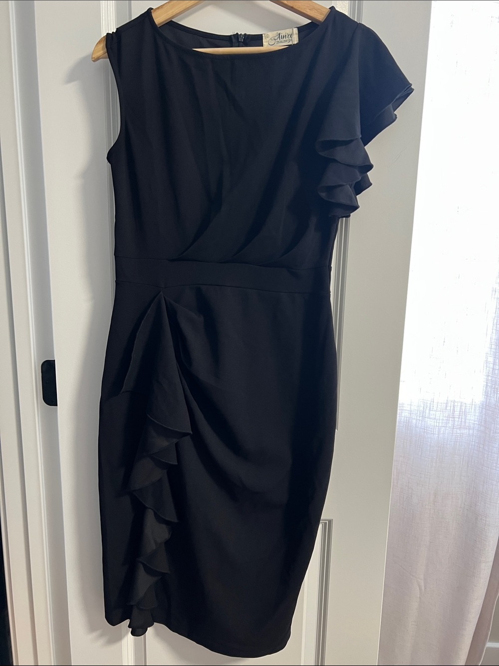 Aisize Women’s Pinup Vintage Ruffle Sleeves Cocktail Party Pencil Dress